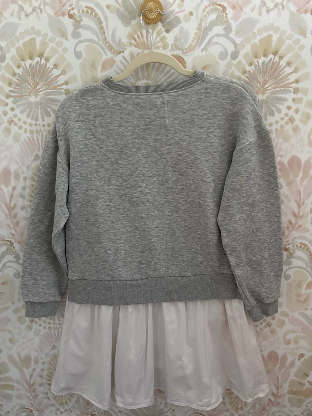 Addison Bay Harper Dress Gray White Mixed Media Sweatshirt Dress | Small - Picture 7 of 11